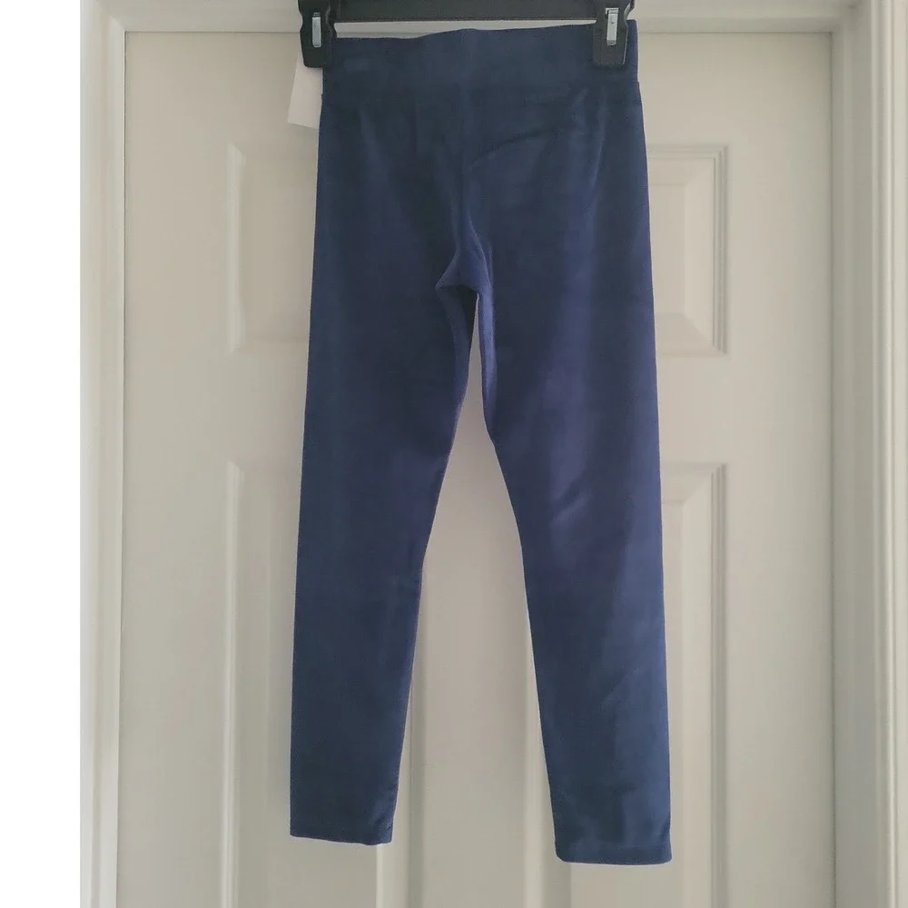 OshKosh B'gosh Girls Navy Blue Velour Leggings Size 8 NWT Soft Stretch Pants
